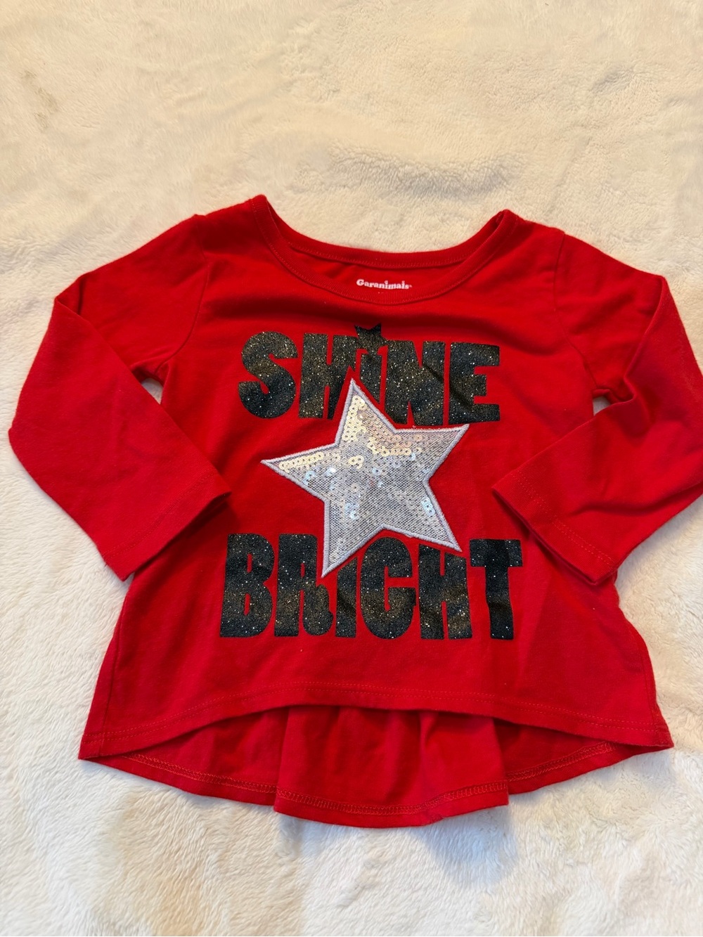 Garanimals Red Long-Sleeve Top with Sequin Silver Star
